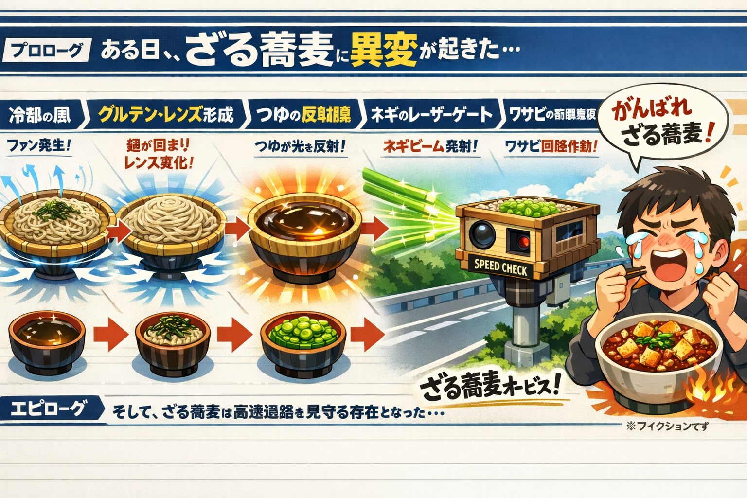 ざる蕎麦が高速道路のオービスになるまで