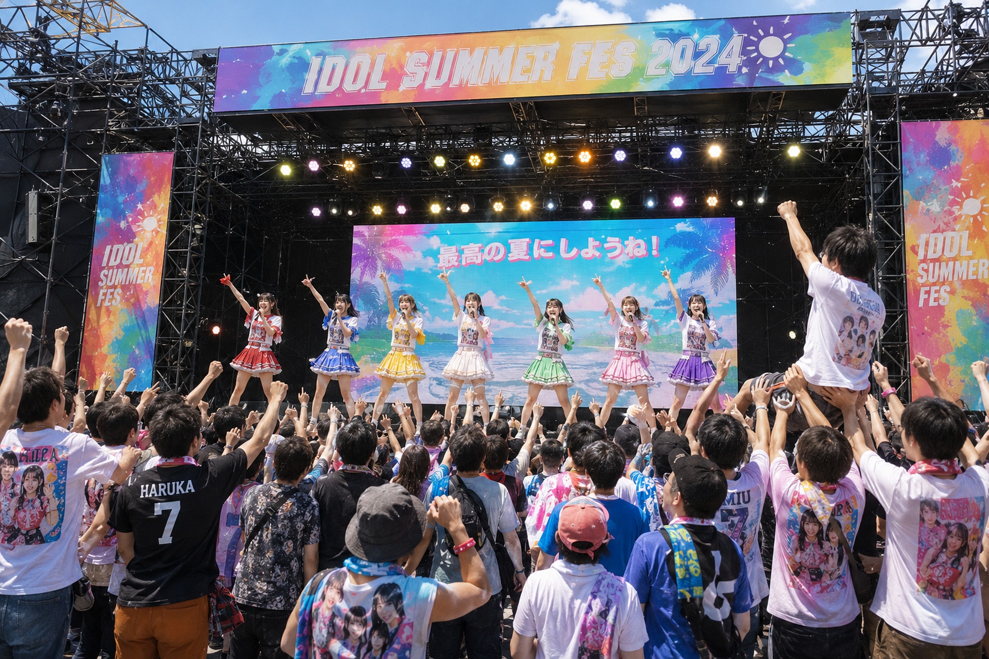 「推しと夏フェス総選挙」～どのカラーのメンバーを推しますか？～(ほいさん主催「うちの子夏服総選挙」参戦作品)
