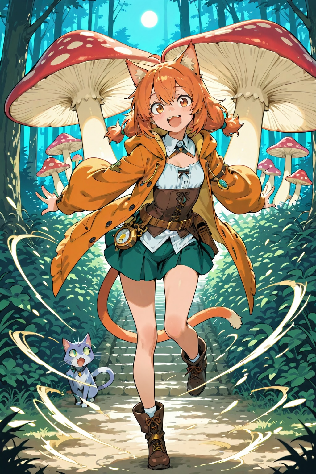 猫魔女とキノコの森 | の人気AIイラスト・グラビア