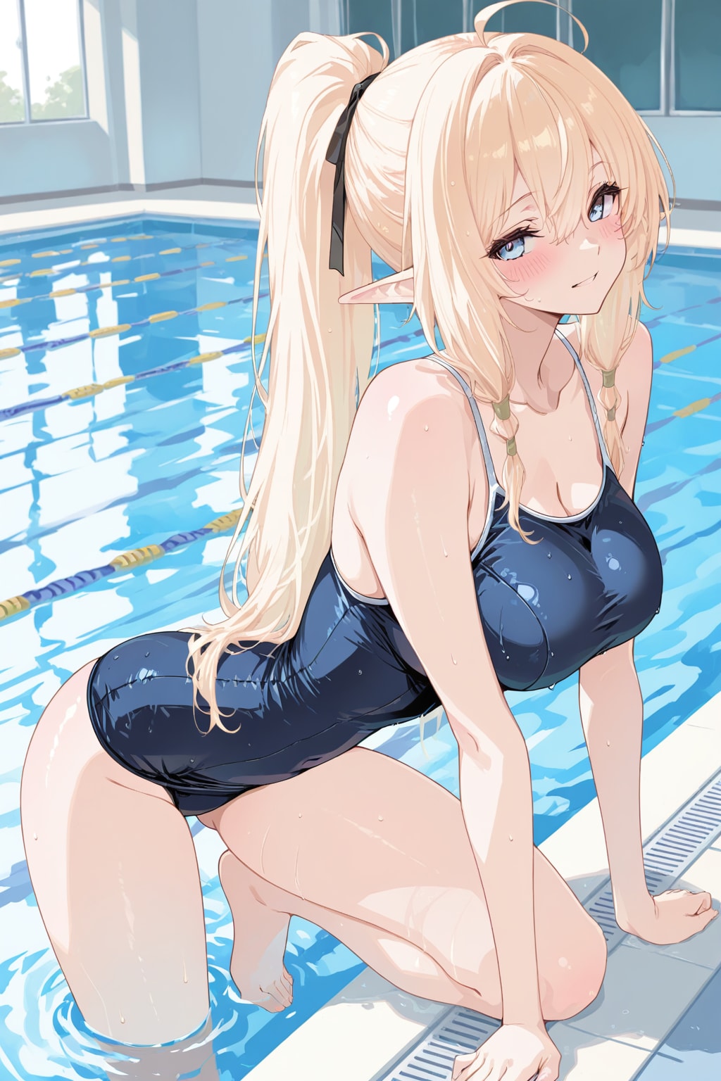 スクール水着のエルフさん