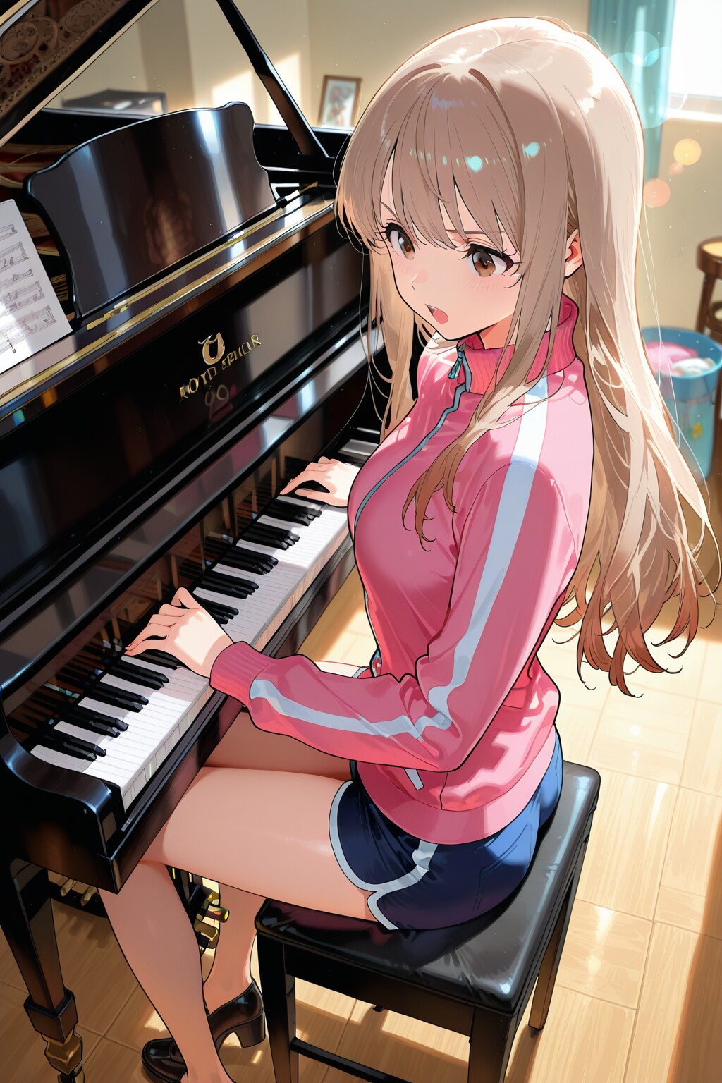 作曲するシンガーソングライターちゃん