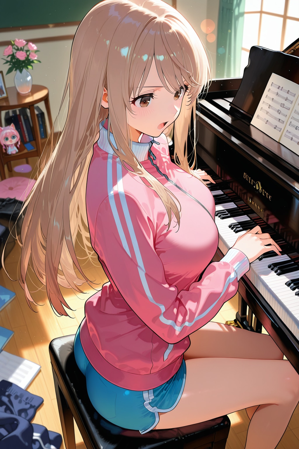作曲するシンガーソングライターちゃん