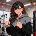 トレーニングをする女子プロレスラー 2枚目