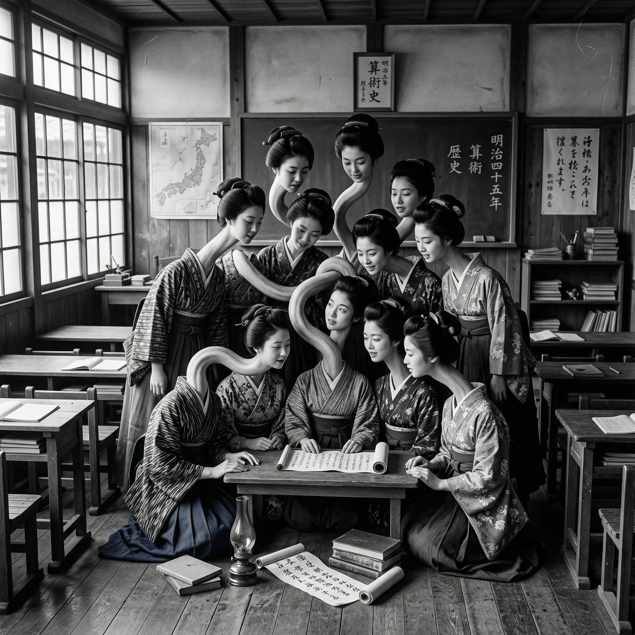 名門ろくろ首学園 | の人気AIイラスト・グラビア