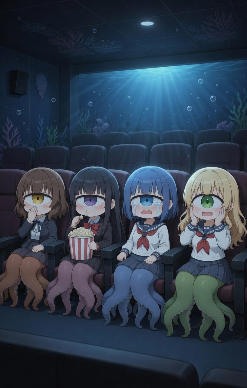 単眼スキュラちゃん　映画鑑賞 | の人気AIイラスト・グラビア