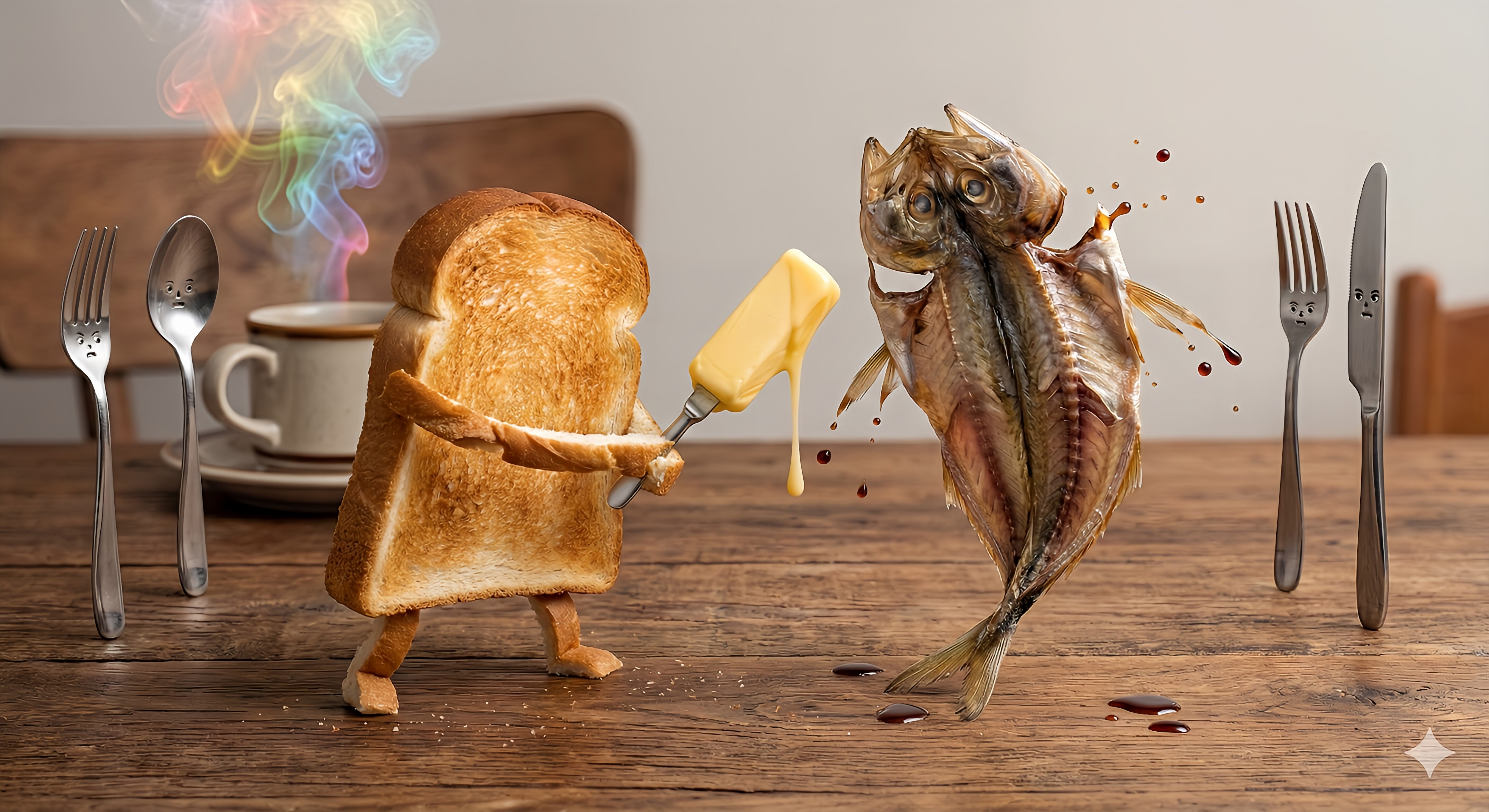 トーストVS開きのアジ | の人気AIイラスト・グラビア