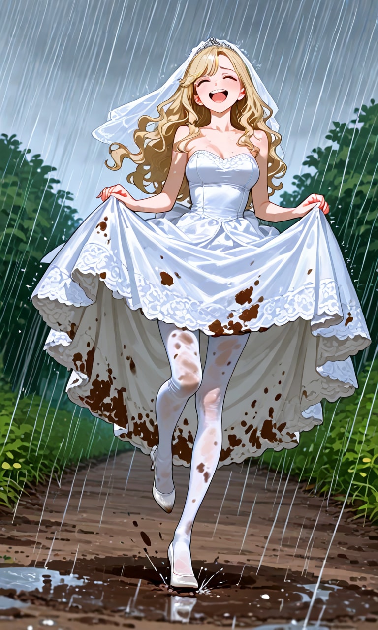 領主との望まぬ結婚を土壇場で破談にして意気揚々と雨の中駆け去る