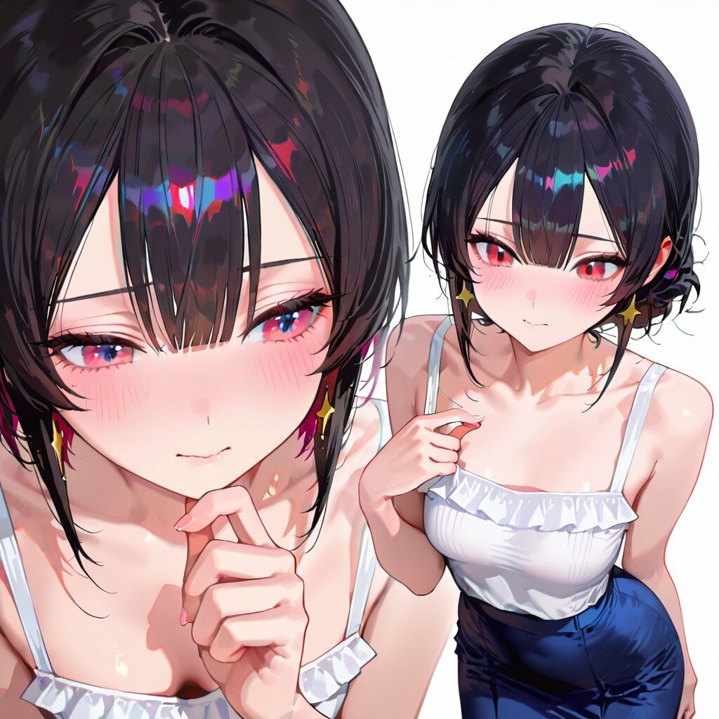 胸元…恥ずかしい…