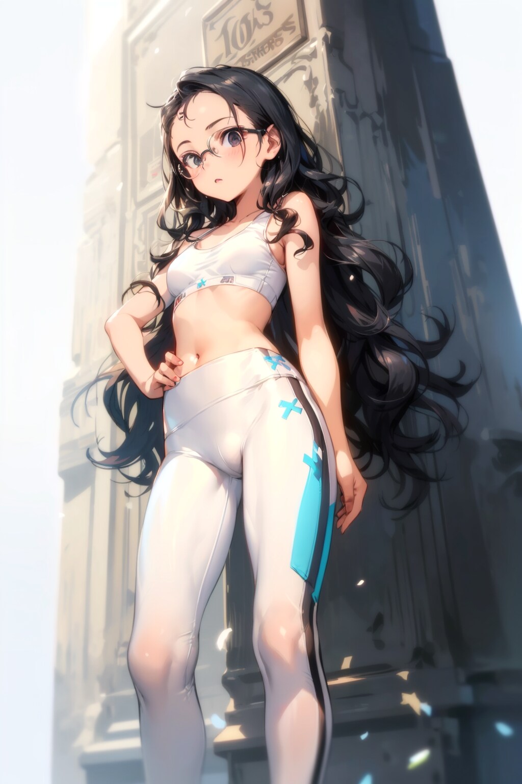 スポーツウェアの眼鏡っ娘