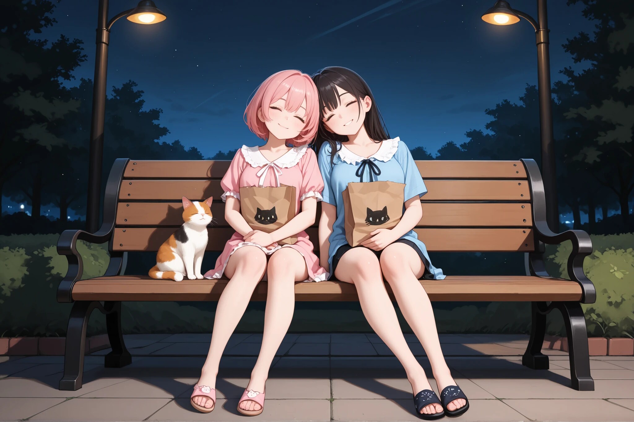 「にゃー（おうちに帰って寝なよー）」