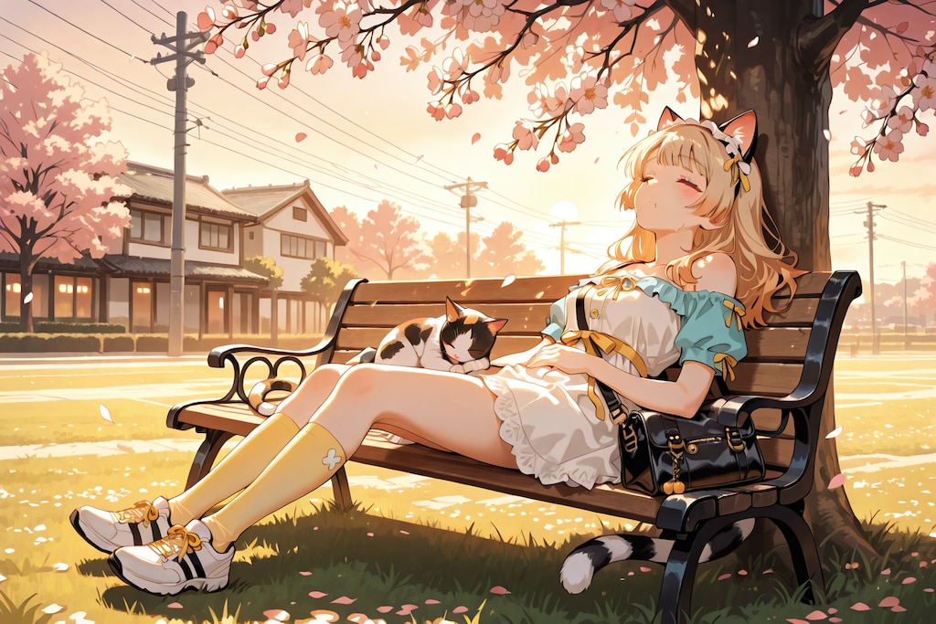 お昼寝ねこ耳少女