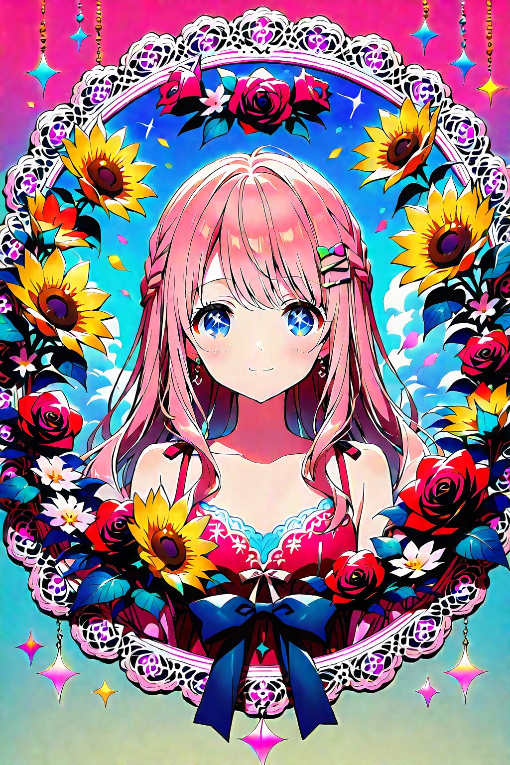 向日葵と薔薇-なんでこんなプロンプトで…-