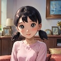 黒髪おさげ髪の娘 2枚目