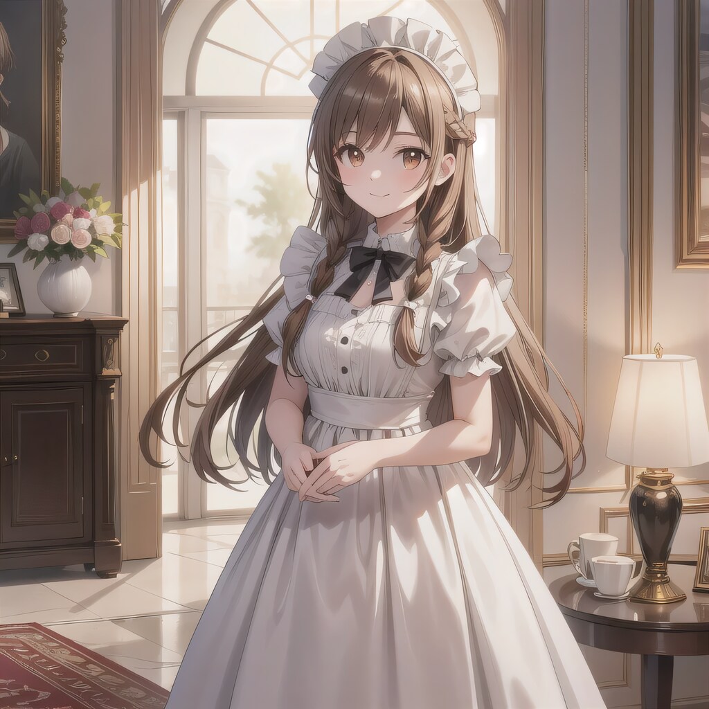 茶髪ロングでメイド服の少女７