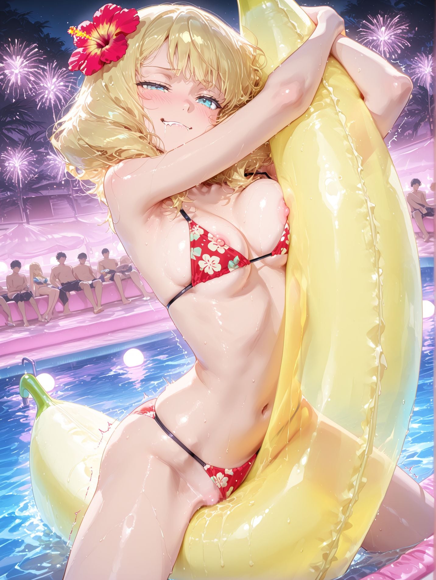 ナイトプールでバレないように...