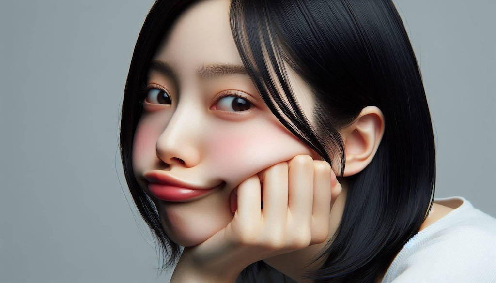 頬杖ガール