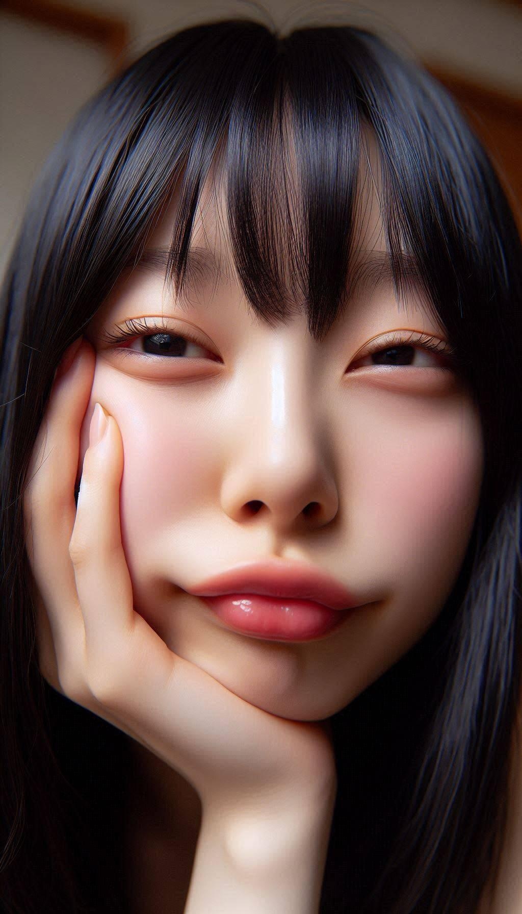 頬杖ガール