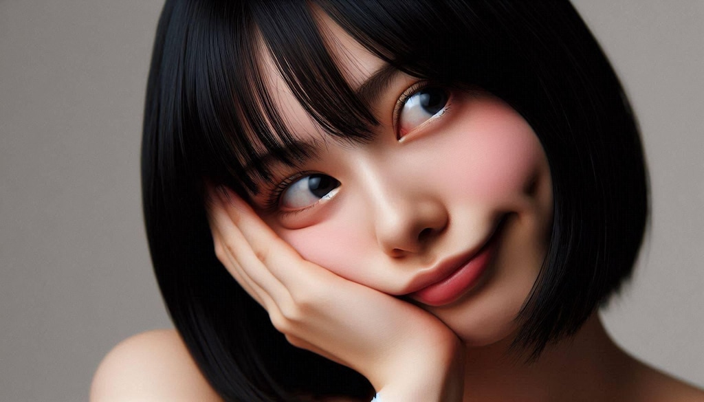 頬杖ガール