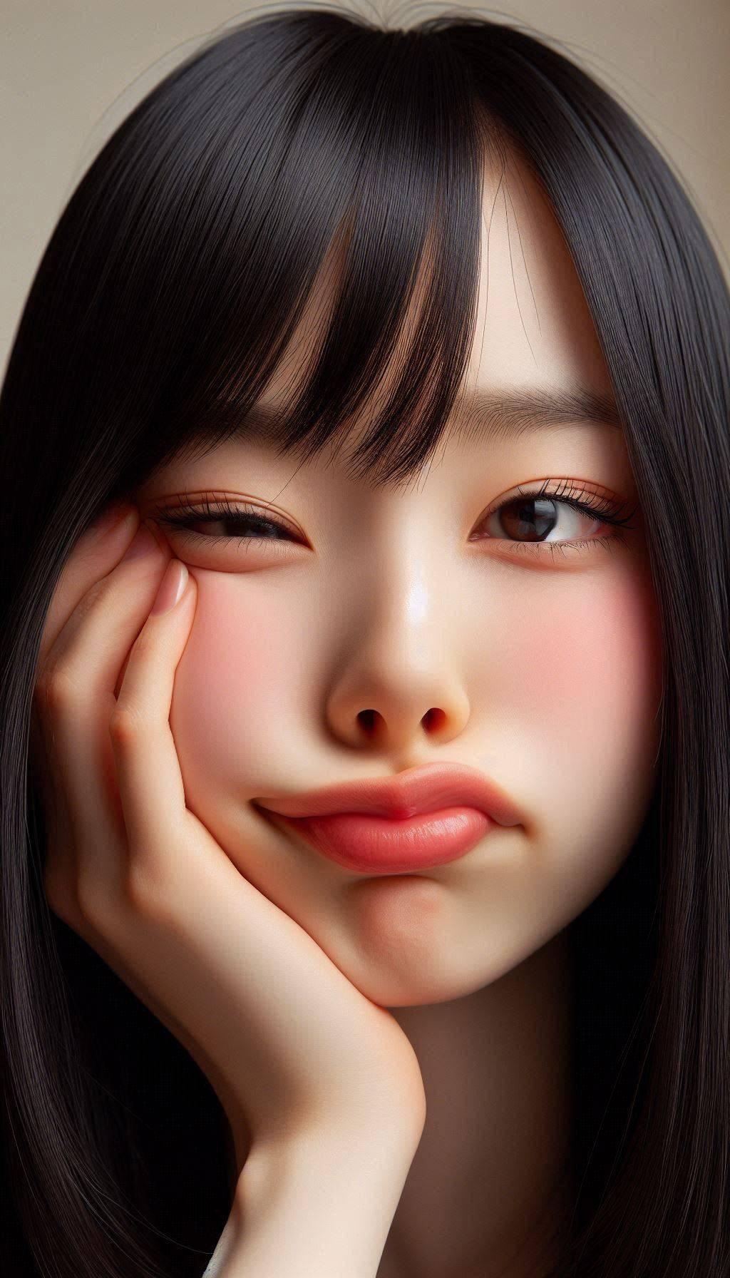 頬杖ガール