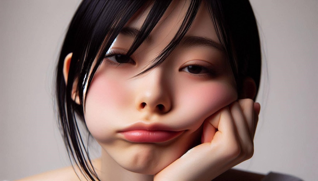 頬杖ガール