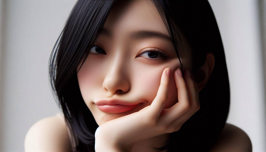 頬杖ガール