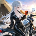 ラバースーツの宮成桃さんとバイク(PixAI版) 4枚目