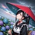 6月の雨を愉しむ和メイドさん 3枚目