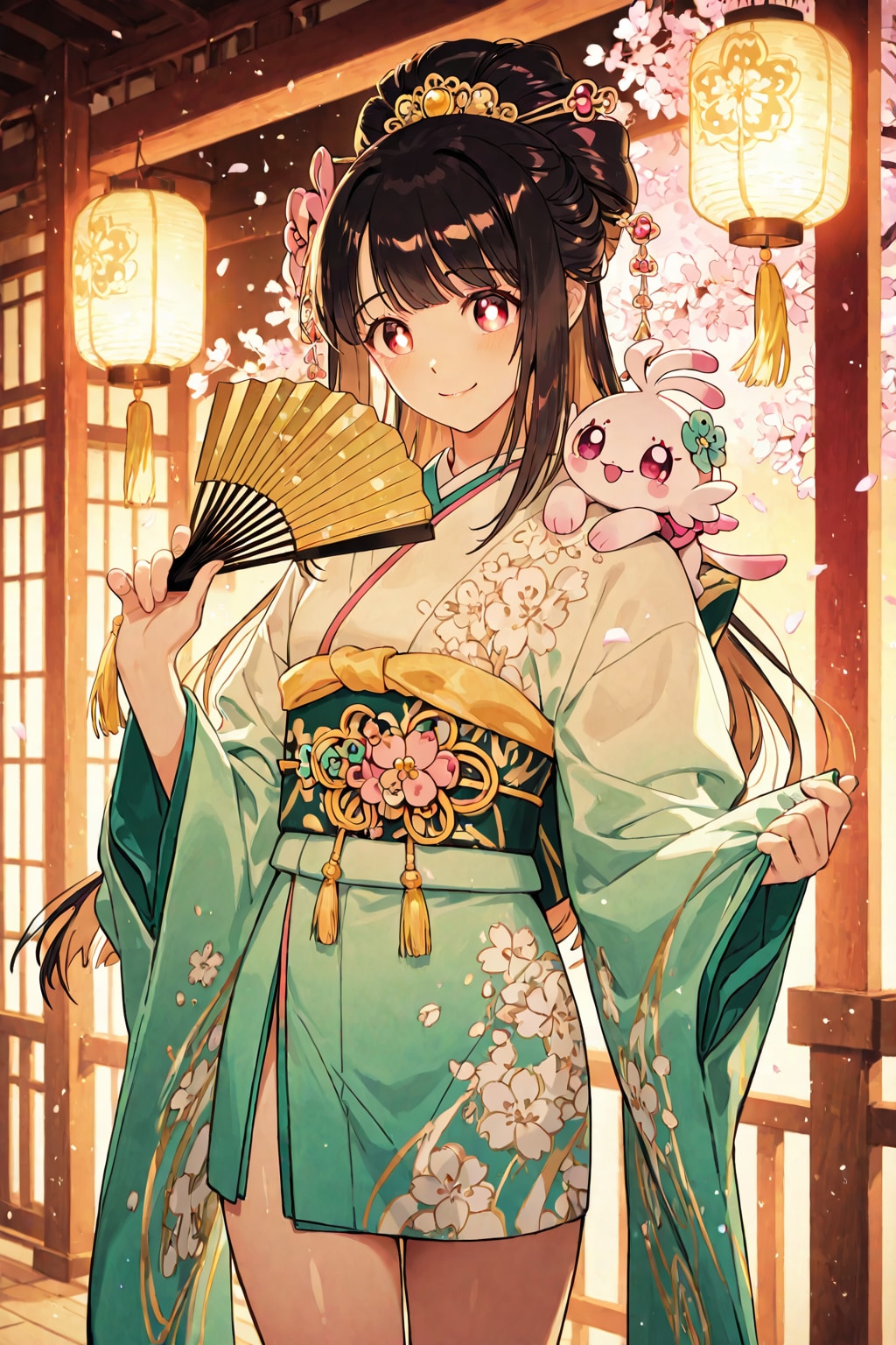 桜と和風魔法少女