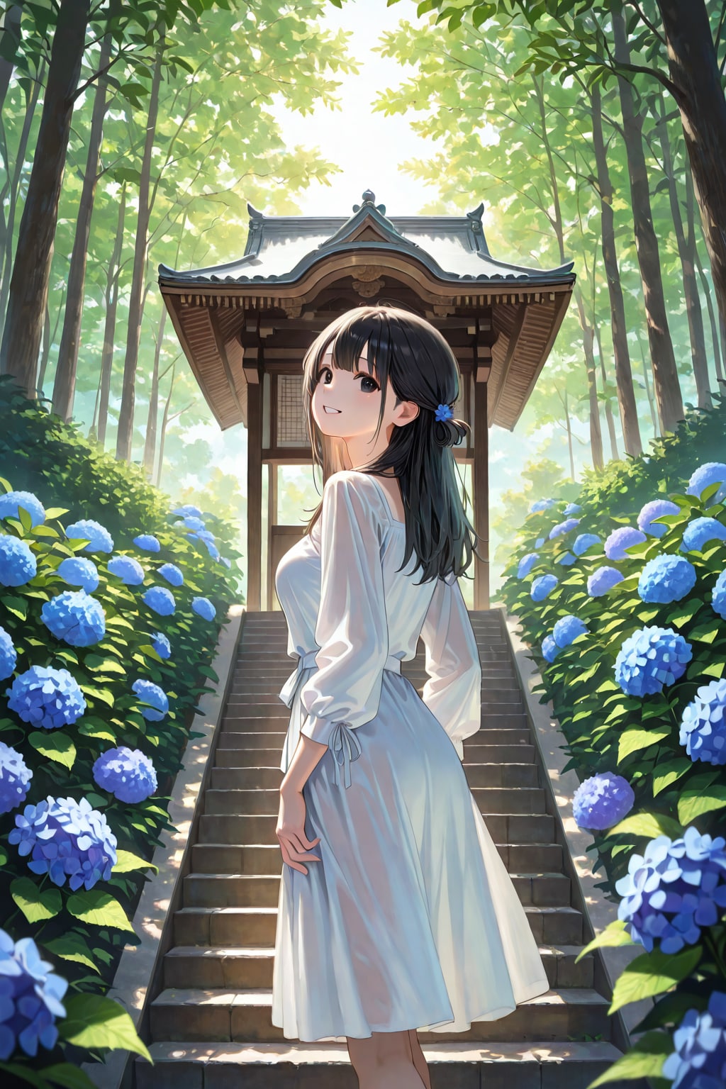 紫陽花の小路に君を想ふ