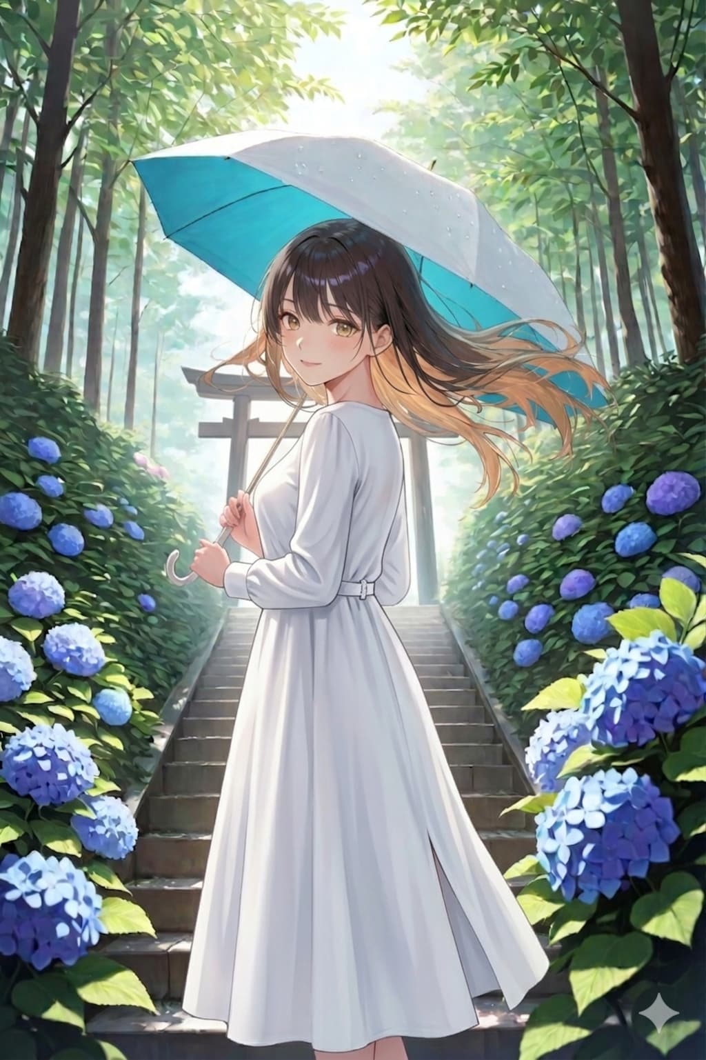 紫陽花の小路に君を想ふ