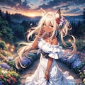 夕暮れの褐色狐娘 4枚目