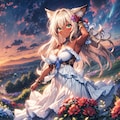 夕暮れの褐色狐娘 3枚目