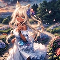 夕暮れの褐色狐娘 2枚目