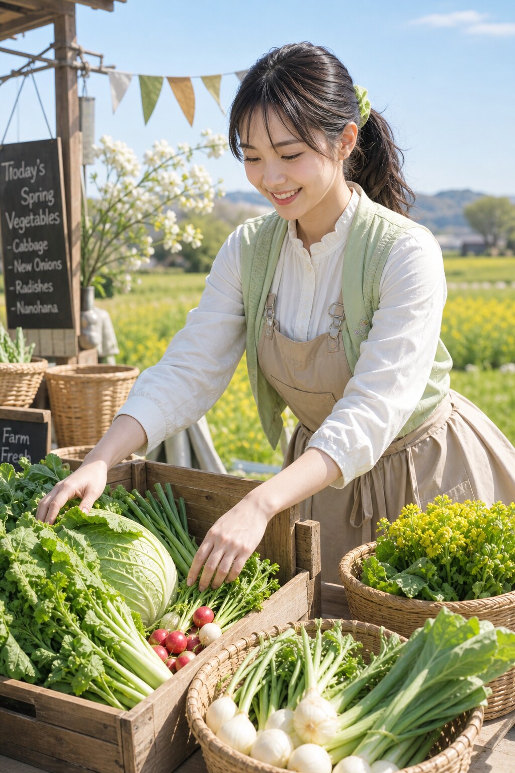 新鲜な野菜と笑顔の贈り物。