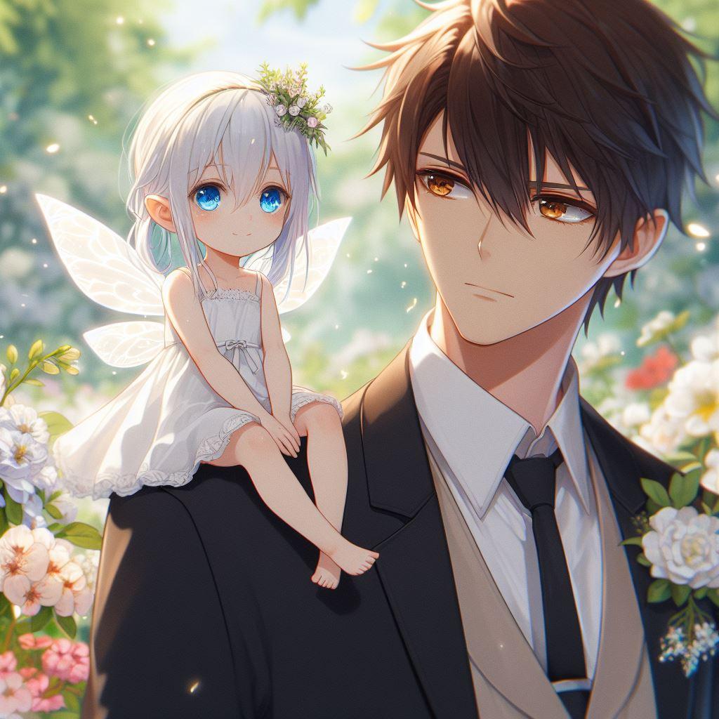 男性の方に座る白い妖精🧚✨