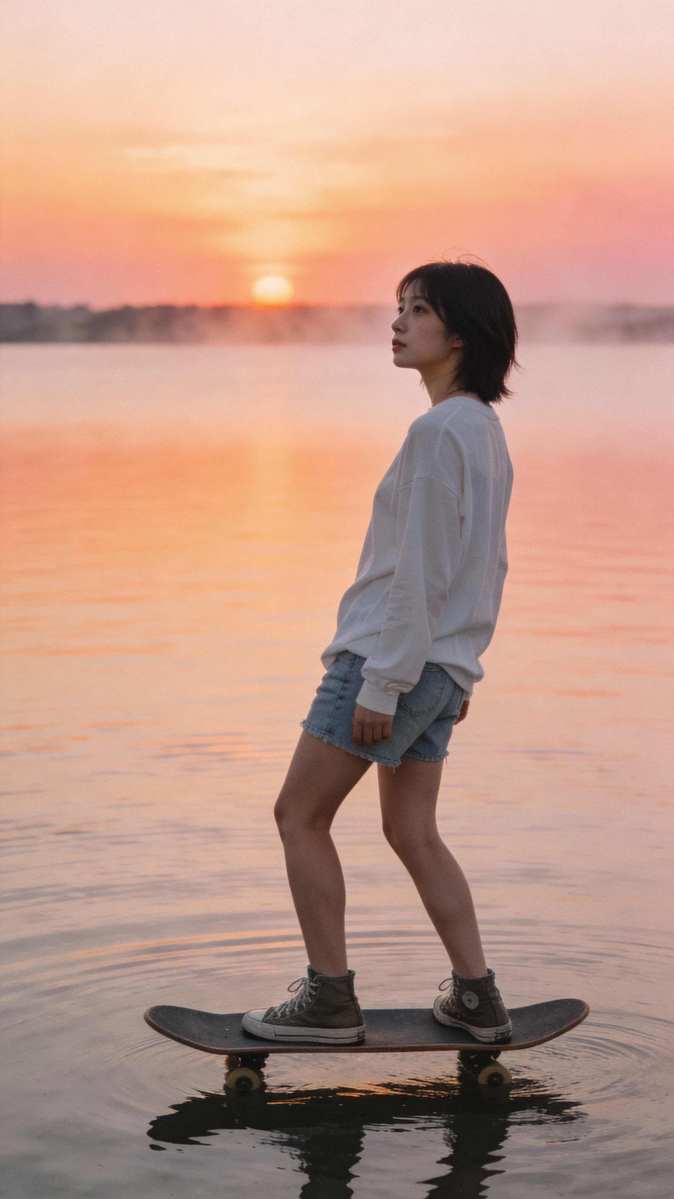 The Sunset Glider on Liquid Glass | の人気AIイラスト・グラビア