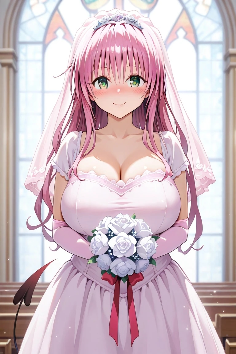 デビルーク三姉妹のウェディングドレス姿