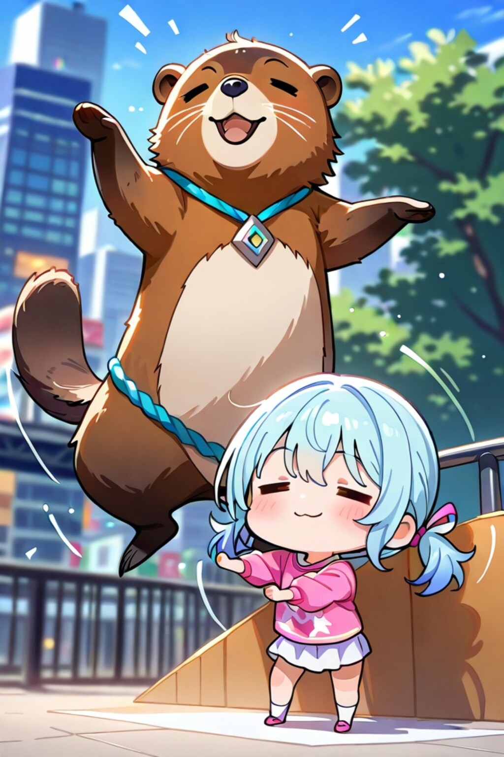 青髪ちゃんとビーバー