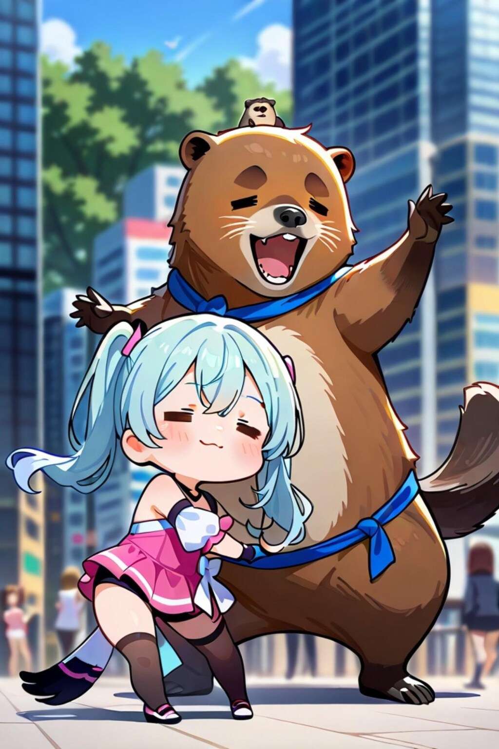 青髪ちゃんとビーバー