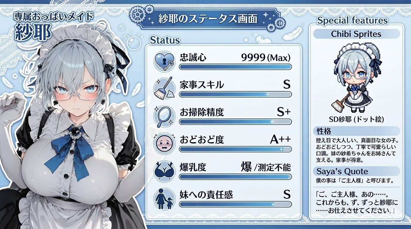 紗耶ちゃんのステータス