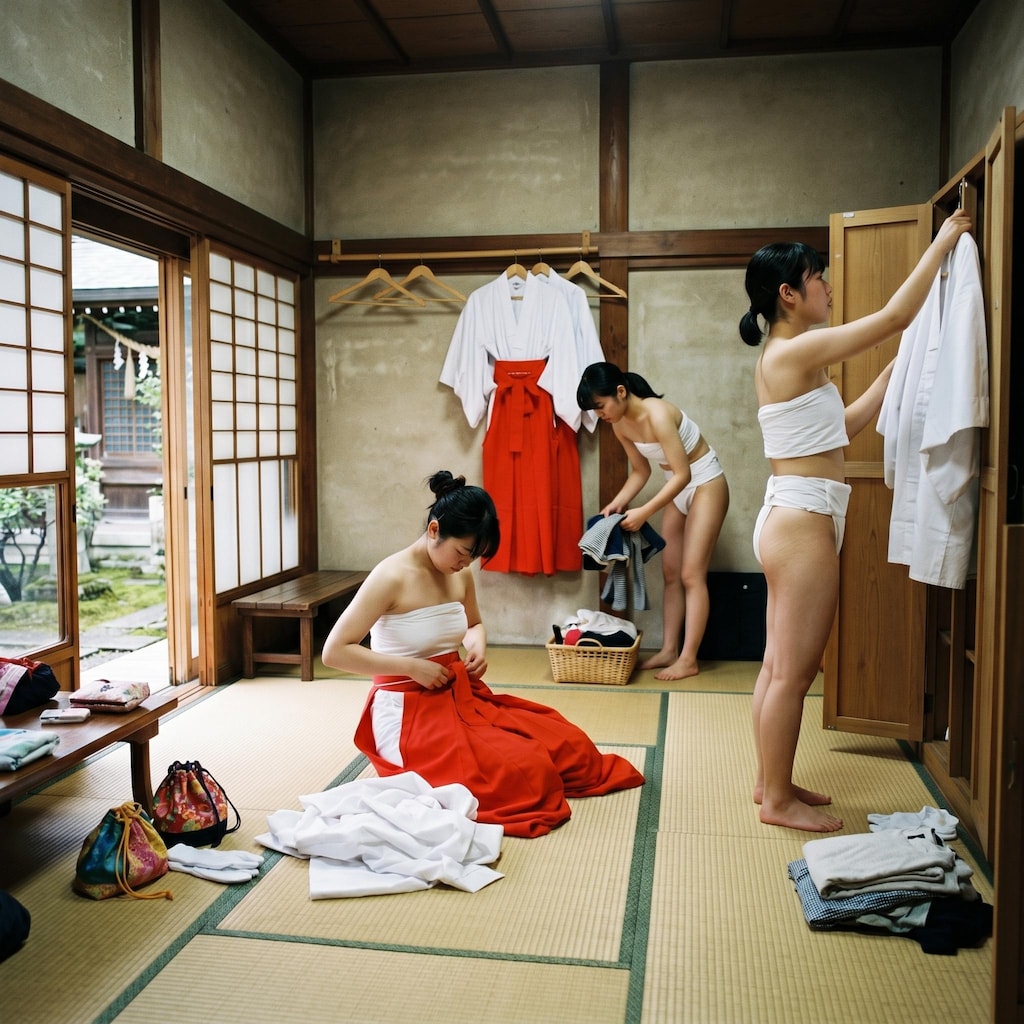 巫女さんの更衣室