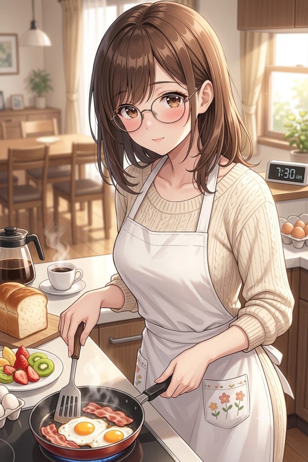 【カスミ】朝食の準備