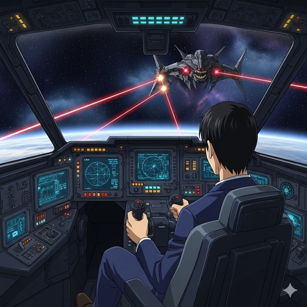 宇宙海賊と遭遇、応戦します！