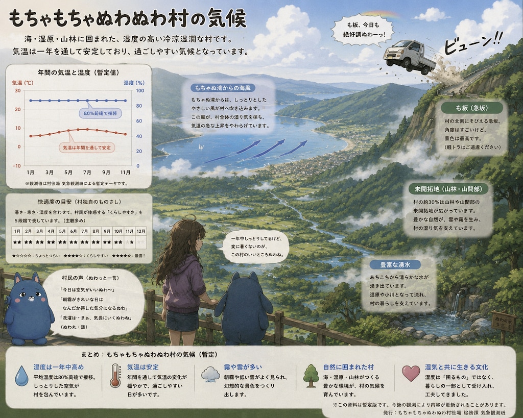 もちゃもちゃぬわぬわ村の気候