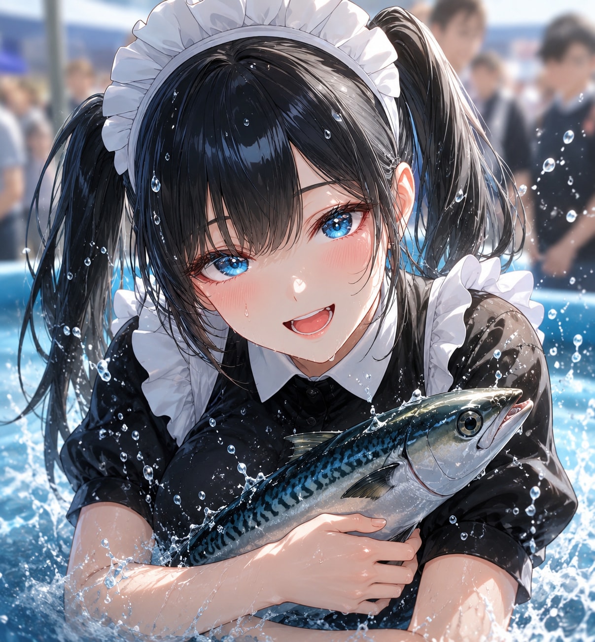 あの人のために新鮮な鯖を掴み取り😆✨