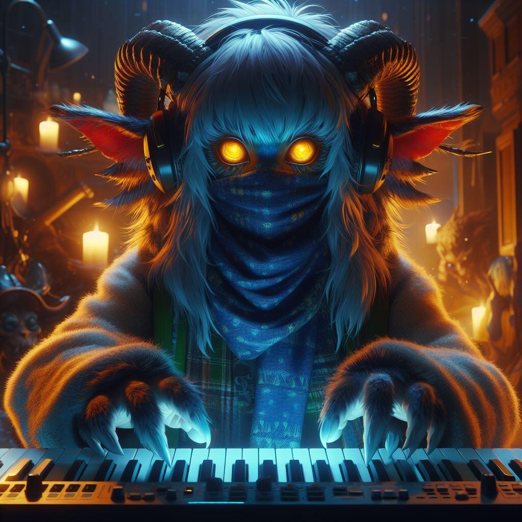 キーボードを弾くクリーチャー達