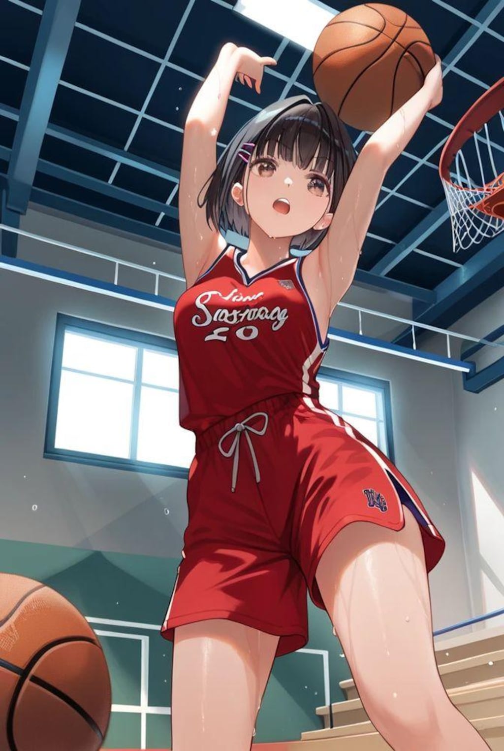 バスケちゃんの雄姿（1枚目は奇跡のサービスショットｗ）