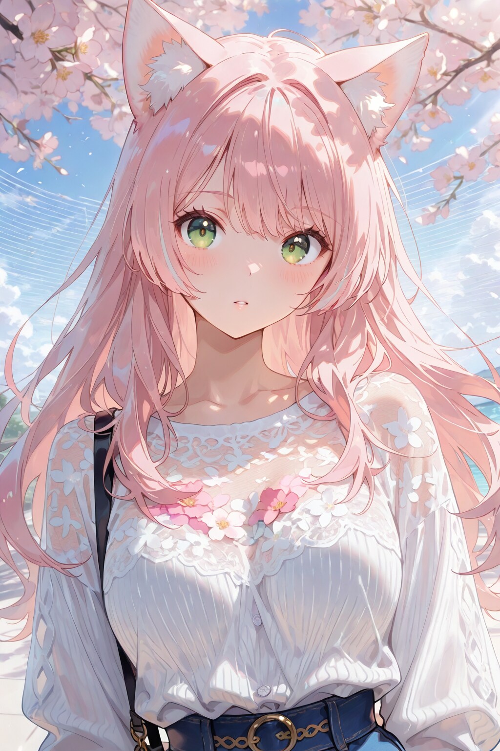花びらが…おムネに載っちゃった🐱✨