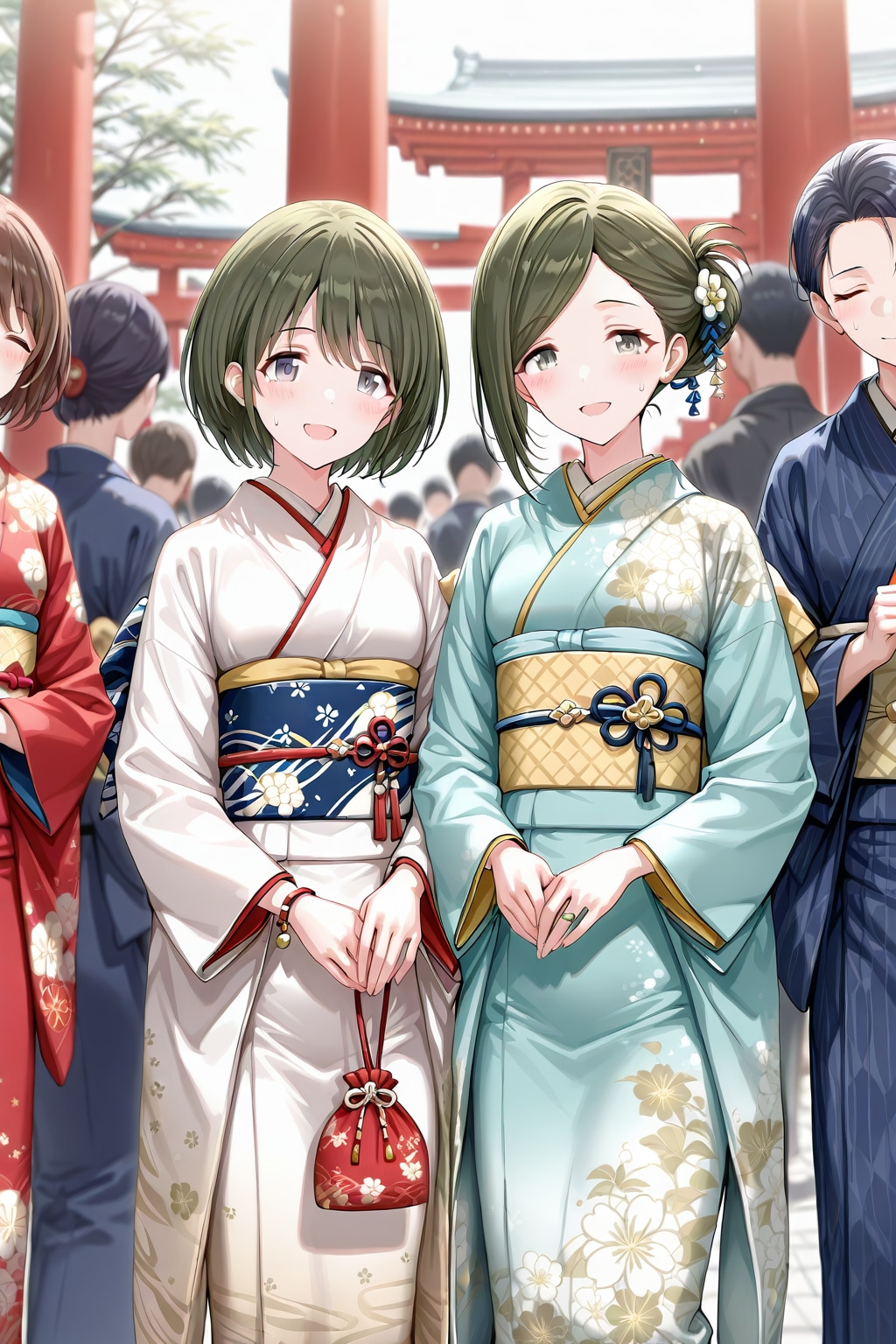 「みんなのスケージュールが詰まっているから、早めにお参りに行くわよ。」