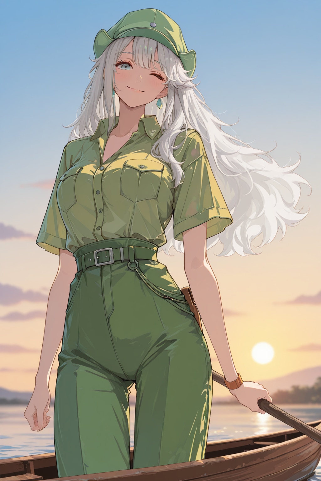サファリ服で川下り